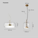 Modern Glass Pendant Light Fitting Dimmable for Dining Rooms