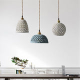 White Modern Pendant Light Grid Ceramic Design
