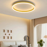 Gold LED ring ceiling light, close-up finish