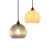 Creative Glass Ribbed Pendant Light