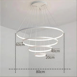 Modern Multi Ring Pendant Light Dimmable for Dining Room