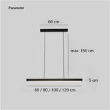 Minimalist Linear Pendant Light Metal Dimmable for Dining Room