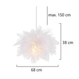 Modern Designer Pendant Light White Fabric Dimmable for Living Room