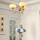 Mid Century Creamy Persimmon Chandelier Glass Dimmable for Living Room