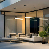 Modern Outdoor Pendant Light Waterproof for Patio, Linear Tube Design