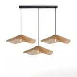 Boho Wave Rattan Pendant Light Dimmable for Living Room