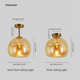 Mid Century Hallway Semi Flush Ceiling Light Glass LED