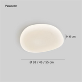 Modern Pebble Flush Ceiling Light White Dimmable for Bedrooms