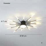 Modern Sputnik Semi Flush Mount Ceiling Light Metal Dimmable for Living Rooms
