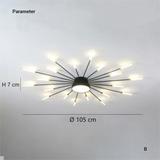 Modern Sputnik Semi Flush Mount Ceiling Light Metal Dimmable for Living Rooms