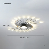 Modern Sputnik Semi Flush Mount Ceiling Light Metal Dimmable for Living Rooms