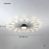 Modern Sputnik Semi Flush Mount Ceiling Light Metal Dimmable for Living Rooms