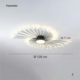 Modern Sputnik Semi Flush Mount Ceiling Light Metal Dimmable for Living Rooms