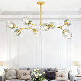 Bubble Branching Chandelier Mid Century Style Adjustable Glass for Living Room