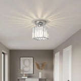 Modern Hallway Semi Flush Ceiling Light Crystal LED