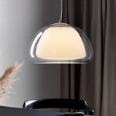 Cream Glass Pendant Lights for Kitchen Island