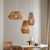 Wabi Sabi Rattan Pendant Ceiling Light for Dining Room