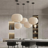 Multi Pendant Dining Room Silk Lantern Light