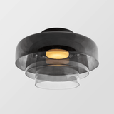 Nordic Multi-Layer Smoked Glass Flush Ceiling Light for Bedroom