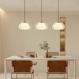 Cream Glass Pendant Lights for Kitchen Island