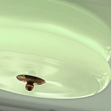 Cream Round Glass Ceiling Light for Bedroom