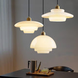 American White Glass Pendant Light for Bedroom