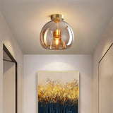 Nordic Glass Semi Flush Mount Ceiling Light for Hallway
