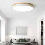 Nordic Circular Wooden Ceiling Lights for Bedroom