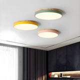 Nordic Circular Wooden Ceiling Lights for Bedroom