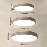 Nordic Circular Wooden Ceiling Lights for Bedroom