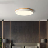 Nordic Circular Wooden Ceiling Lights for Bedroom