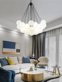 Nordic Chain Glass Orb Chandeliers for Living Room