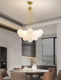 Nordic Chain Glass Orb Chandeliers for Living Room