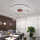 Modern Multi Ring Pendant Light Dimmable in Metal for Living Rooms