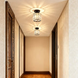 Modern Hallway Semi Flush Ceiling Light Crystal LED