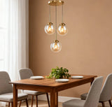 Modern Globe Glass Pendant Light Dimmable for Kitchen Island