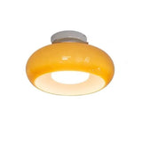 Bauhaus Retro Orange Glass Semi Flush Ceiling Light for Hallway