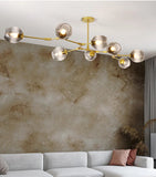 Mid Century Branching Bubble Chandelier Glass for Living Room, Arm Adjustable