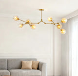 Mid Century Branching Bubble Chandelier Glass for Living Room, Arm Adjustable