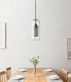Modern Clear Glass Pendant Light Brass Dimmable for Dining Room
