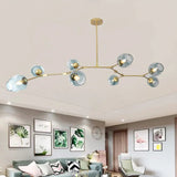 Mid Century Branching Bubble Chandelier Glass for Living Room, Arm Adjustable
