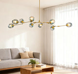 Mid Century Branching Bubble Chandelier Glass for Living Room, Arm Adjustable