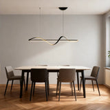 Contemporary Wave Pendant Light Metal Dimmable for Dining Room