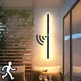 Outdoor Black Linear Wall Light Waterproof Motion Sensor for Porch