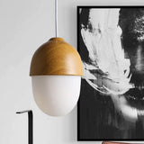 Rustic Wood Pendant Light with Nut Shape