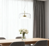 Modern Glass Pendant Light Fitting Dimmable for Dining Rooms