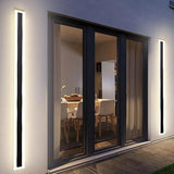 Outdoor Black Linear Wall Light Waterproof Motion Sensor for Porch