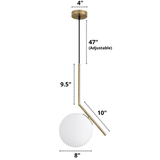 Nordic Milk White Glass Round Pendant Light