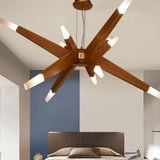 Asymmetrical Wooden Pendant Lights for Dining Table