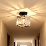 Modern Hallway Semi Flush Ceiling Light Crystal LED